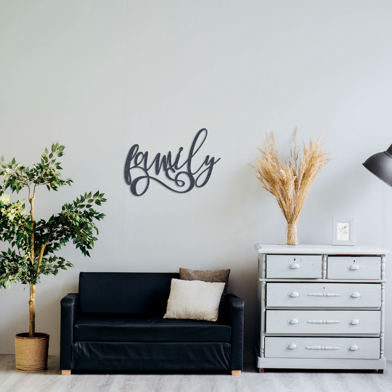 Family Cursive- Metal Wall Art