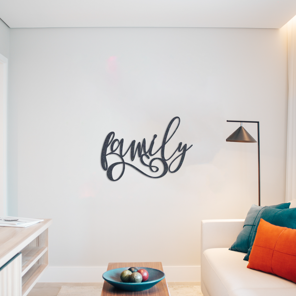 Family Cursive- Metal Wall Art