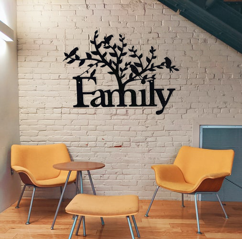 Family Cursive- Metal Wall Art