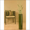 Bamboo Cylinder Sage Green Floor Flower Vase