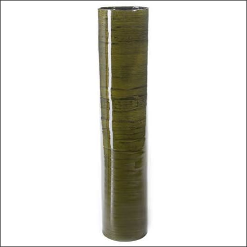 Bamboo Cylinder Sage Green Floor Flower Vase