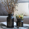 Black Scandinavian Glass Tabletop Flower Vase