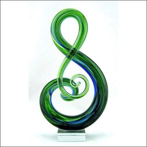 Blown Glass Musical Clef Sculpture