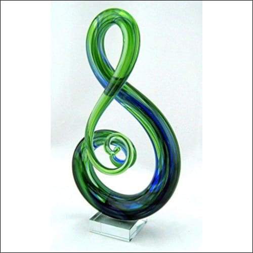 Blown Glass Musical Clef Sculpture