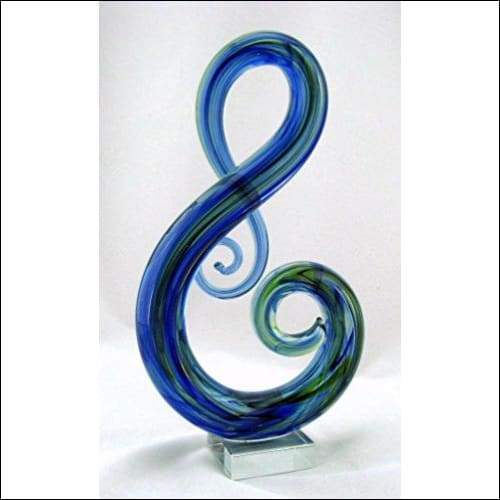 Blown Glass Musical Clef Sculpture