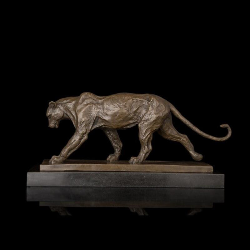 Bronze Cast Panther Sculpture