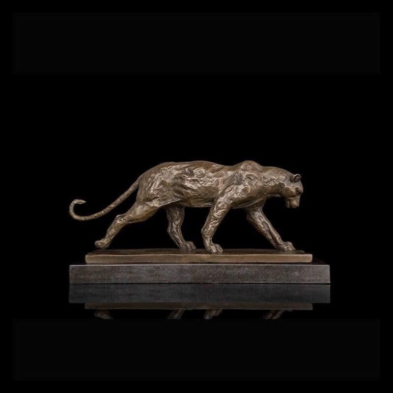 Bronze Cast Panther Sculpture