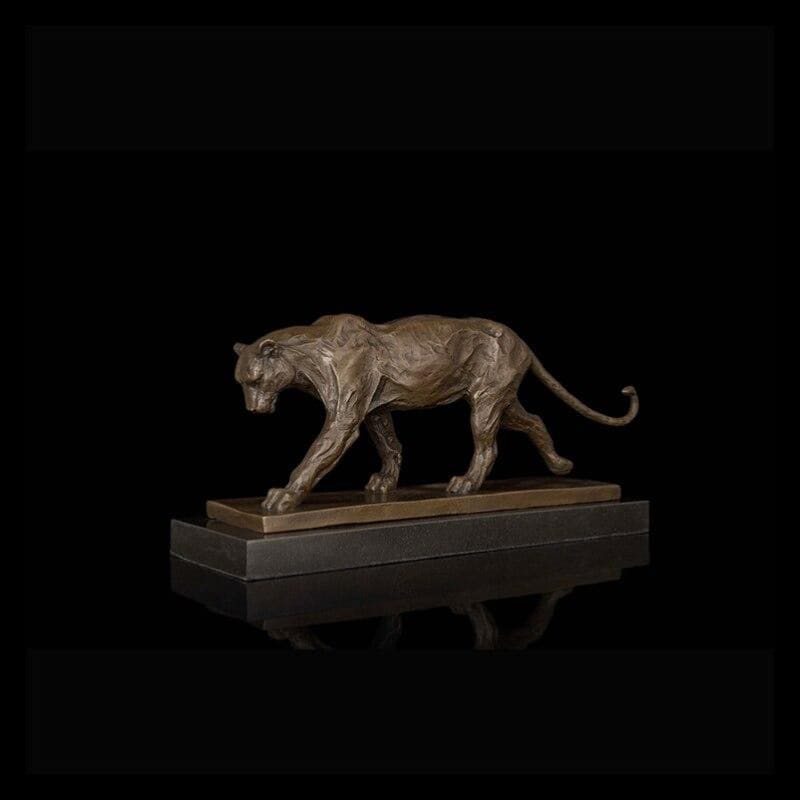 Bronze Cast Panther Sculpture