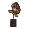 Bronze Marble Abstract Face Sculpture