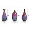 Fuchsia Bright Glaze 3PC Tabletop Flower Vase Set