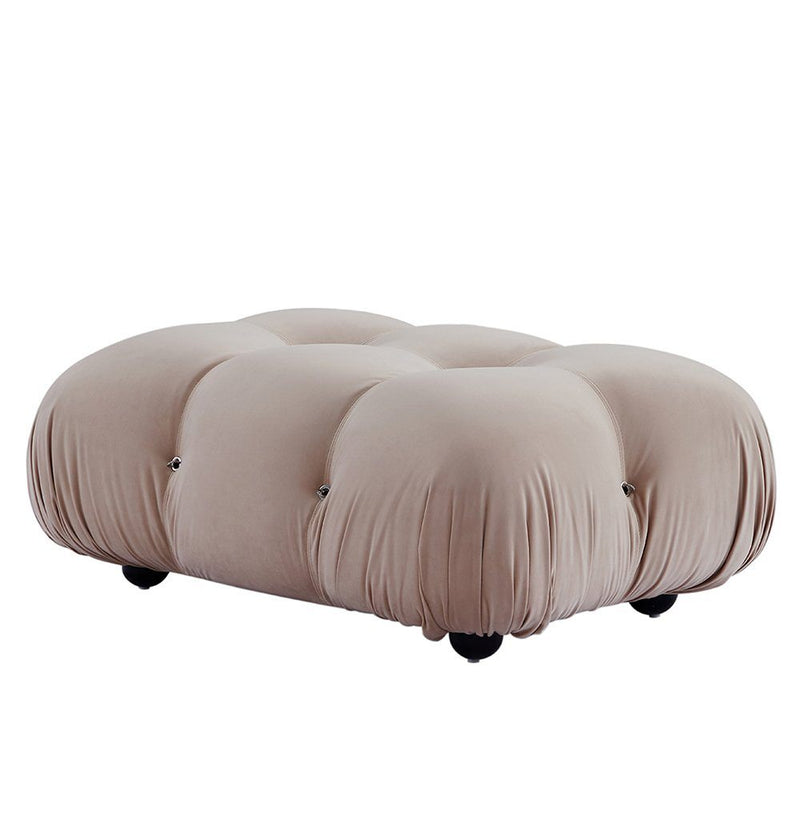 Gioia Ottoman - Beige Velvet