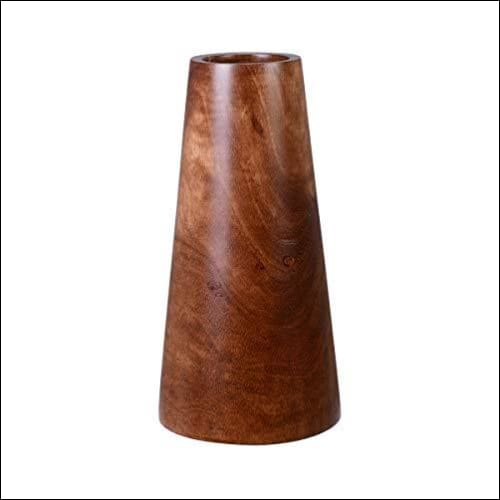 Mango Wood Tapered Barrel Tabletop Flower Vase