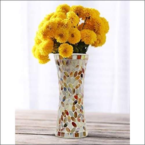 Mosaic Ceramic Glass Tall Tabletop Flower Vase