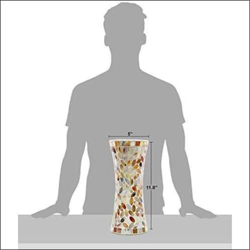 Mosaic Ceramic Glass Tall Tabletop Flower Vase