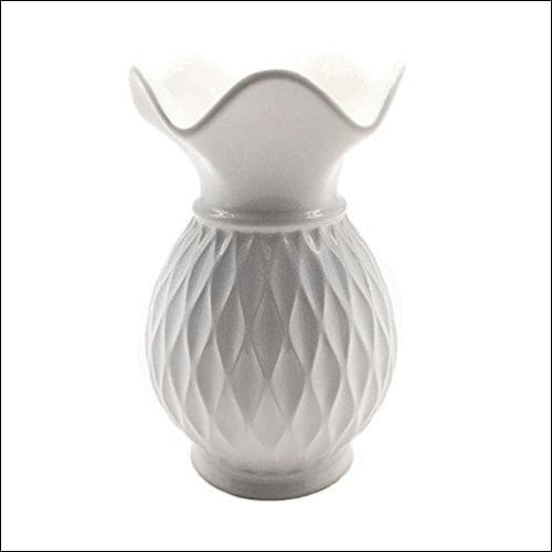 Pure White Grid Tabletop Flower Vase