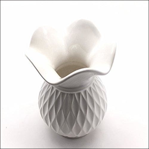 Pure White Grid Tabletop Flower Vase