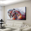 Rainbow Couple Horses Canvas Painting