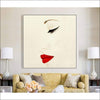 Red Lipped Woman Framed Canvas Painting