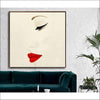 Red Lipped Woman Framed Canvas Painting